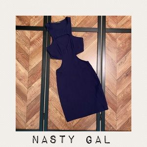 NASTY GAL - Midnight Blue Body Con Cut Out Dress - SZ: Small